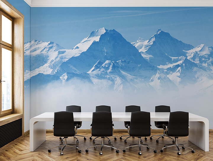 Vinyl Wall Graphics used to create an atmosphere in a business conference room.